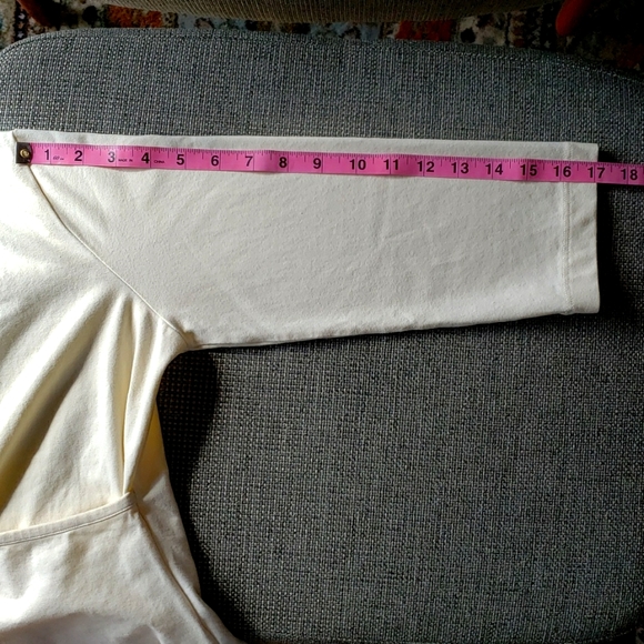 SOFT SURROUNDINGS Double Crossover Cotton Blend 3/4 Sleeve Knit Top - 1X EUC - Picture 9 of 11